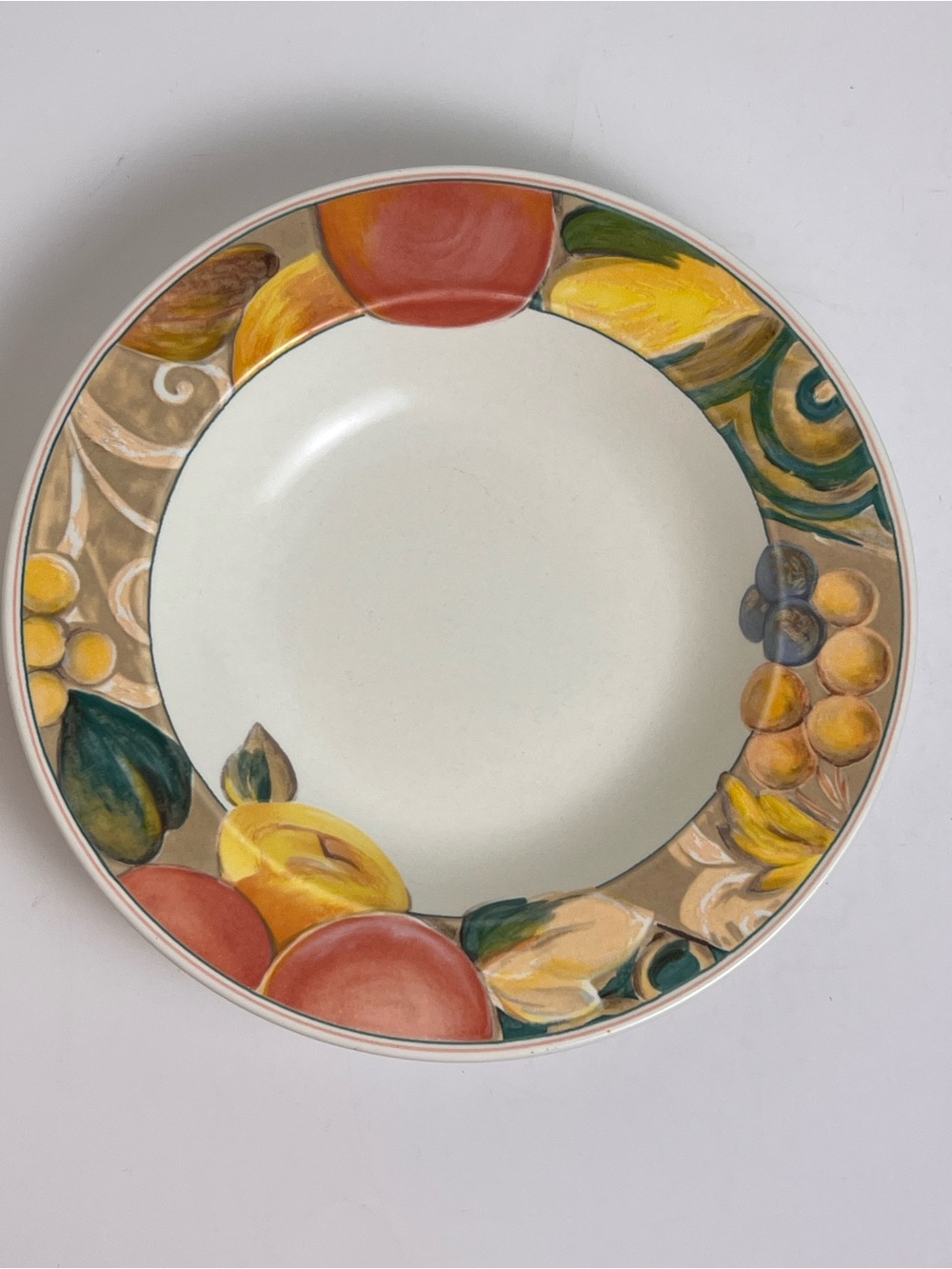 Mikasa Large Rim Soup Bowl Hertiage Orchard Odyssey Stoneware Fruit